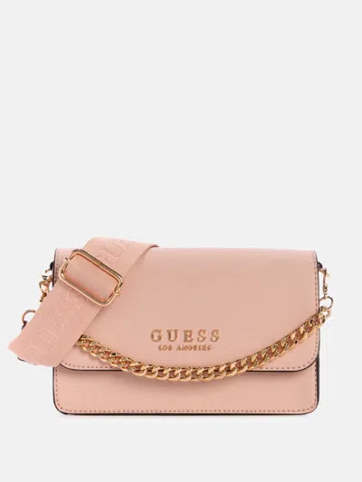 Guess Factory Indira Fold-over Mini Crossbody In Gold