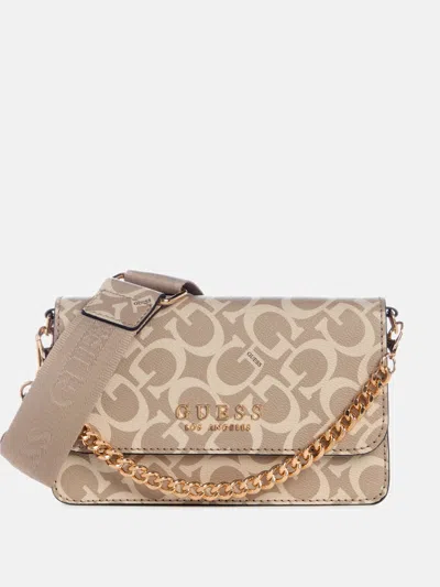Guess Factory Indira Logo Crossbody In Brown
