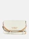 Guess Factory Indira Shiny Logo Crossbody In White