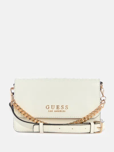 Guess Factory Indira Shiny Logo Crossbody In White