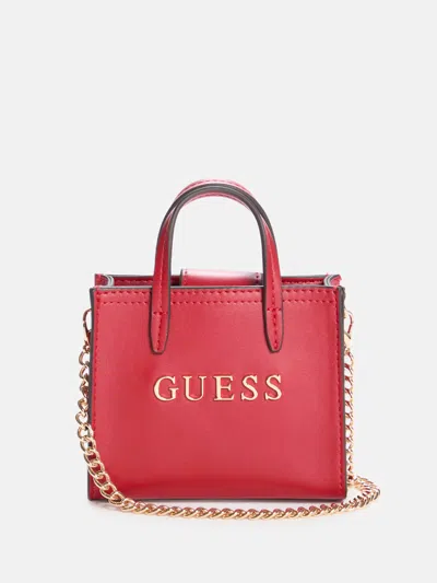 Guess Factory Irvington Micro Tote In Red