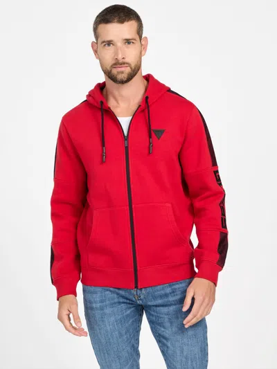 Guess Factory Isaac Full-zip Hoodie In Red