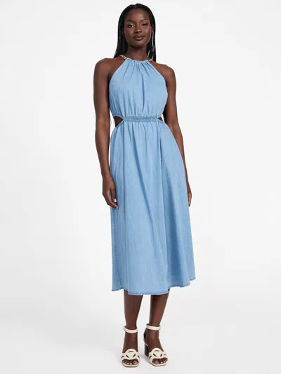 Guess Factory Isabel Chambray Maxi Dress In Blue