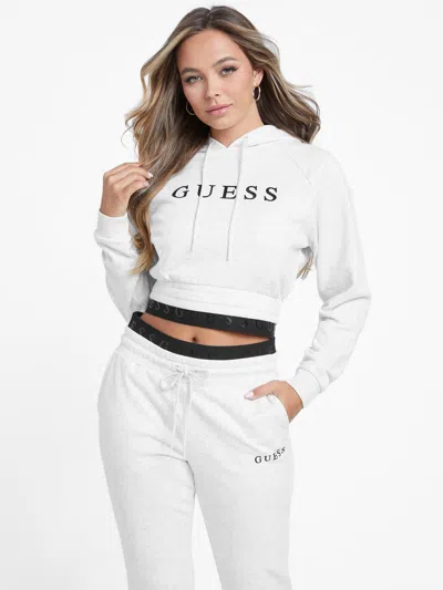 Guess Factory Ivy Mesh Hoodie In White