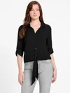 Guess Factory Jackson Twill Tie Shirt In Black