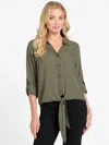 Guess Factory Jackson Twill Tie Shirt In Green