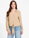 Guess Factory Jackson Twill Tie Shirt In Neutral