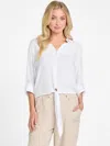 Guess Factory Jackson Twill Tie Shirt In White