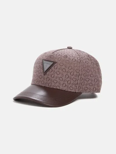 Guess Factory Jacquard Logo Baseball Hat In Brown