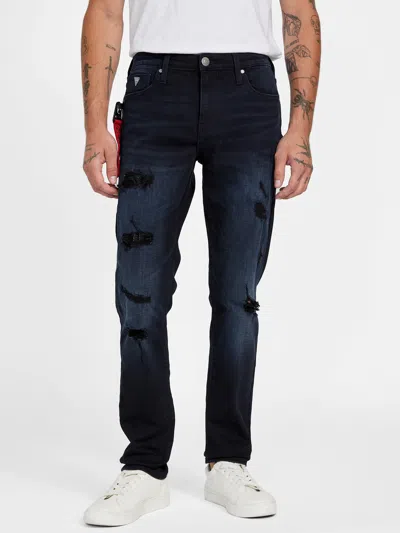 Guess Factory Jacques Destroyed Skinny Denim Jeans In Blue