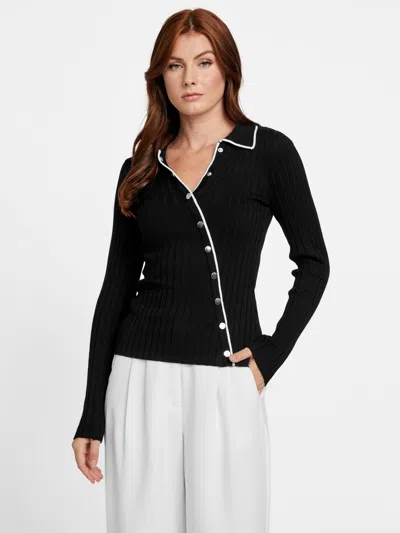Guess Factory Jalen Ribbed Sweater In Black