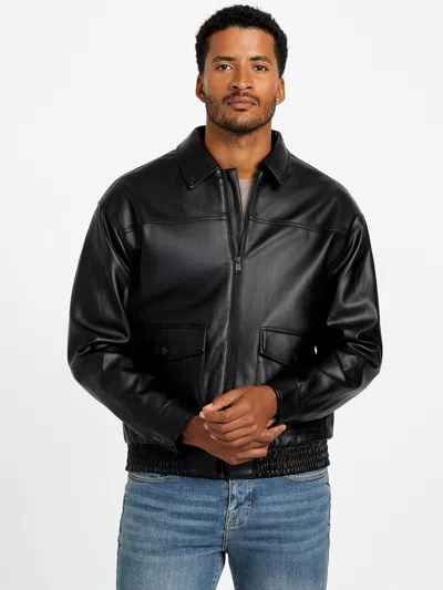 Guess Factory Jameson Faux-leather Jacket In Black