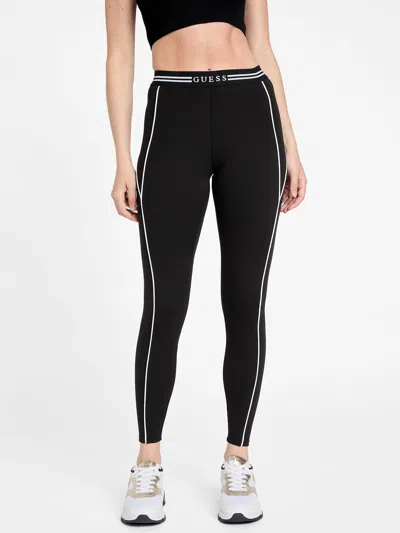Guess Factory Janie Logo Active Leggings In Black