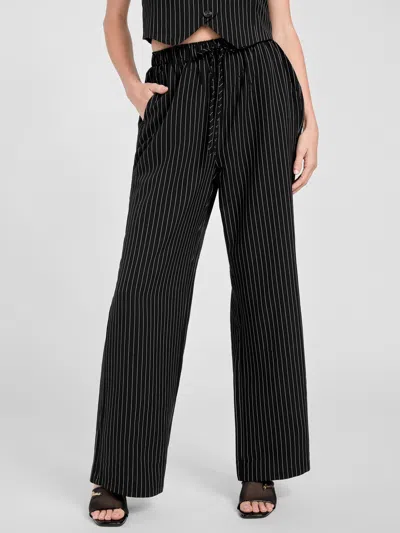 Guess Factory Jemma Striped Pants In Black
