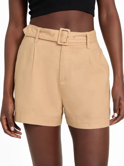 Guess Factory Jenna Linen-blend Shorts In Beige