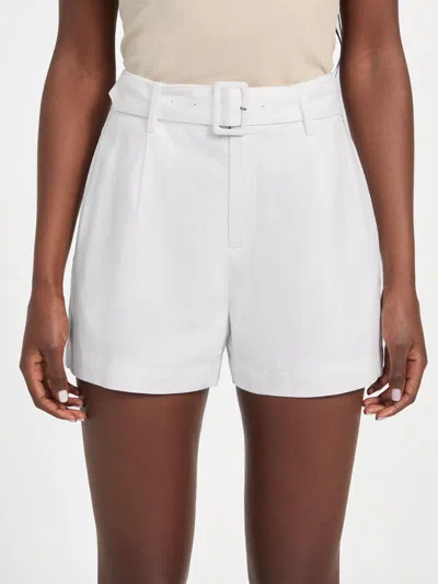 Guess Factory Jenna Linen-blend Shorts In White