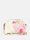 Guess Factory Jennice Floral Dual-zip Crossbody In Purple