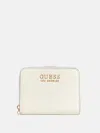 Guess Factory Jennice Fold-over Zip Wallet In White