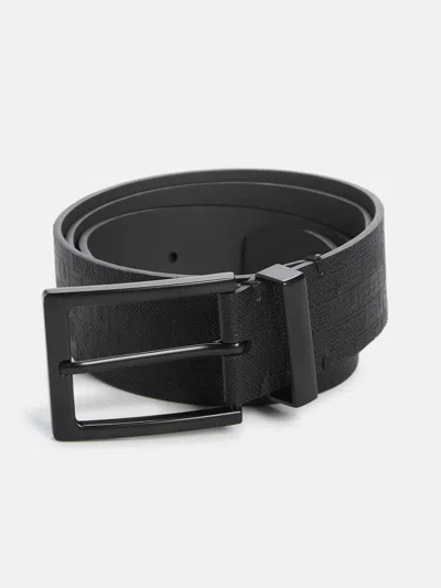 Guess Factory Jetpack Debossed Logo Belt In Black