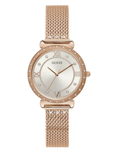 Guess Factory Jewel Rose Gold-tone Watch In Multi