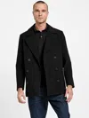 Guess Factory Jimmy Wool-blend Coat In Black