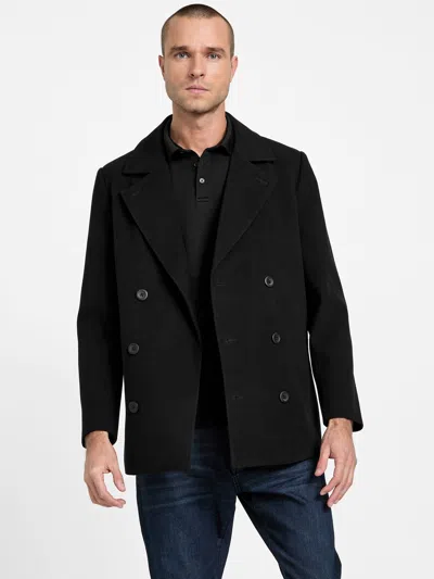 Guess Factory Jimmy Wool-blend Coat In Black