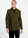 Guess Factory Jimmy Wool-blend Coat In Green