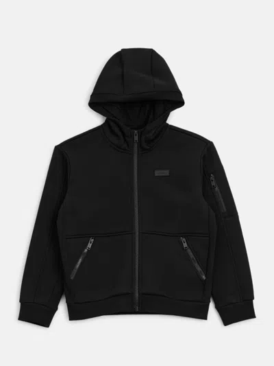 Guess Factory Kids' Joel Full-zip Sweater (7-16) In Black