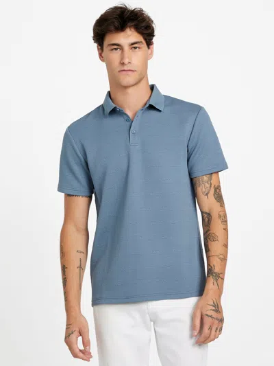Guess Factory Jonathan Textured Polo In Blue