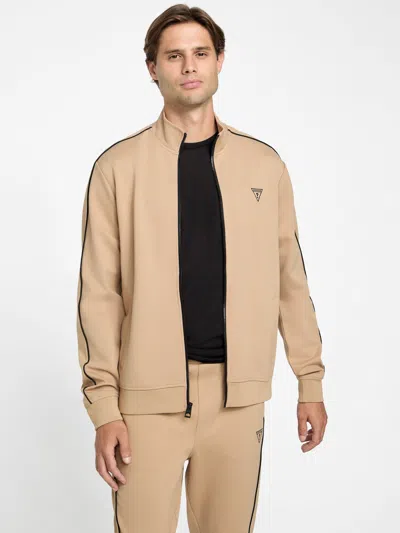 Guess Factory Jose Logo Zip Jacket In Beige