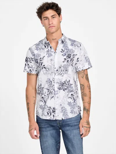 Guess Factory Joseph Floral Short-sleeve Shirt In Blue