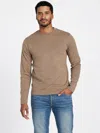 Guess Factory Juan Crewneck Long-sleeve Tee In Brown