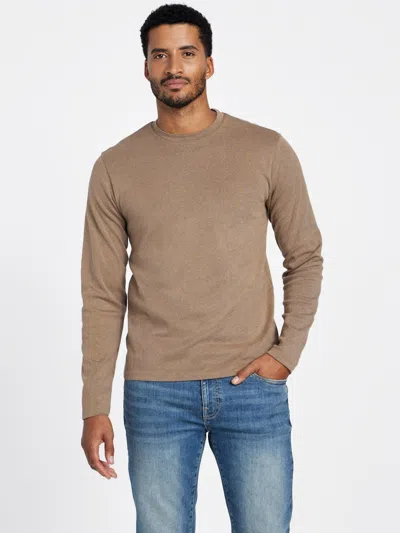 Guess Factory Juan Crewneck Long-sleeve Tee In Brown