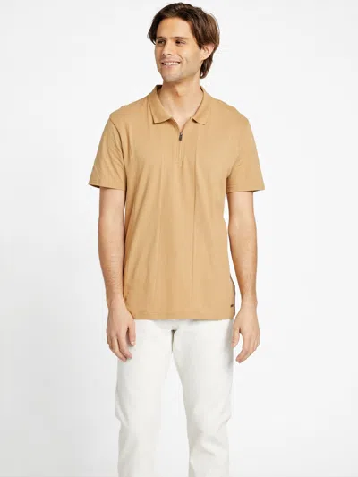 Guess Factory Judas Knit Polo In Beige