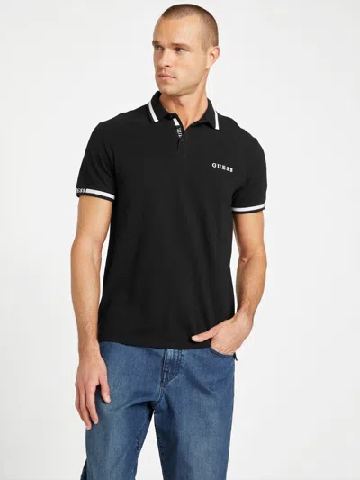 Guess Factory Julian Logo Polo In Black