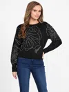 Guess Factory Juliana Embellished Floral Sweater In Black