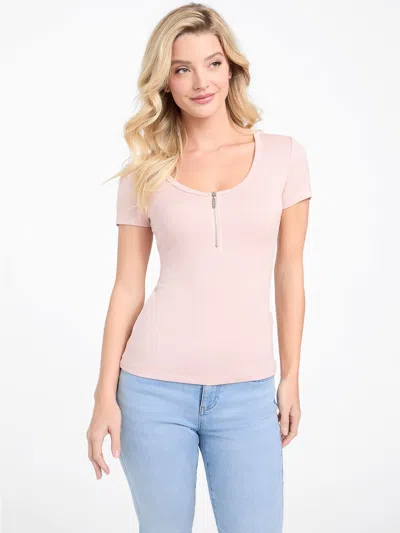 Guess Factory Kaila Zip Top In Pink