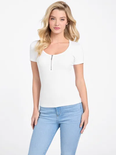 Guess Factory Kaila Zip Top In White