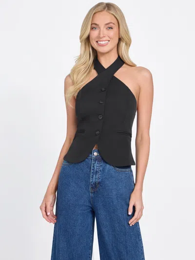 Guess Factory Kaleesi Halter Top In Black