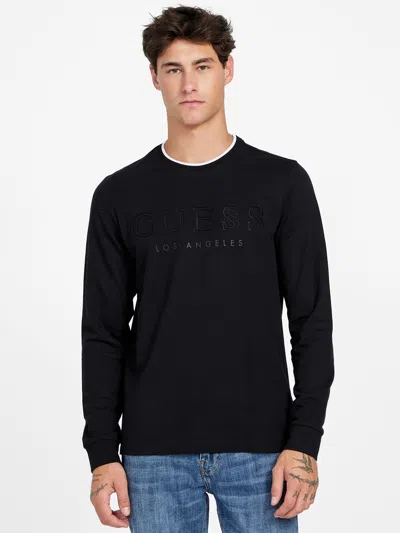 Guess Factory Kalico Logo Long-sleeve Tee In Black