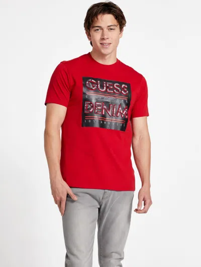 Guess Factory Kalin Logo Tee In Red