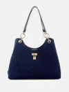 Guess Factory Kaline Faux-suede Satchel In Multi