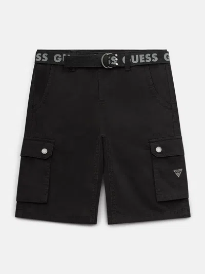 Guess Factory Kids' Karter Ripstop Cargo Shorts (7-16) In Black