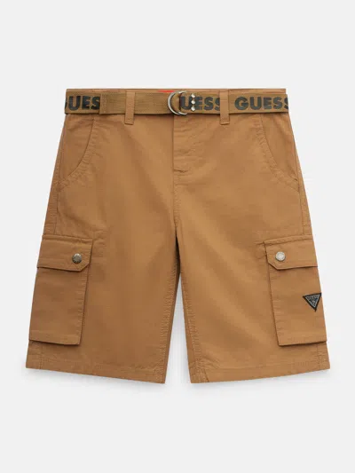 Guess Factory Kids' Karter Ripstop Cargo Shorts (7-16) In Brown