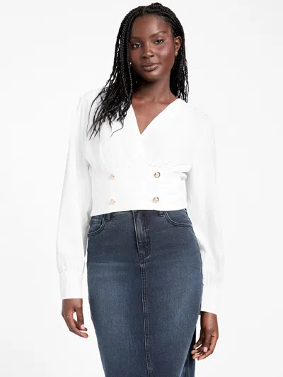 Guess Factory Kasey Crop Top In White