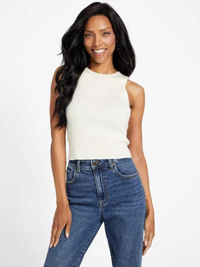 Guess Factory Kat Sweater Tank In White
