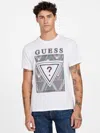 Guess Factory Keah Crewneck Logo Tee In White