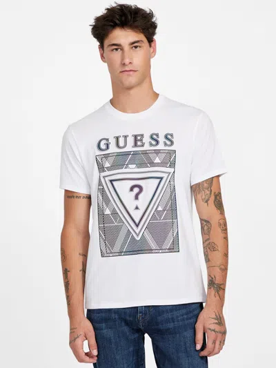 Guess Factory Keah Crewneck Logo Tee In White
