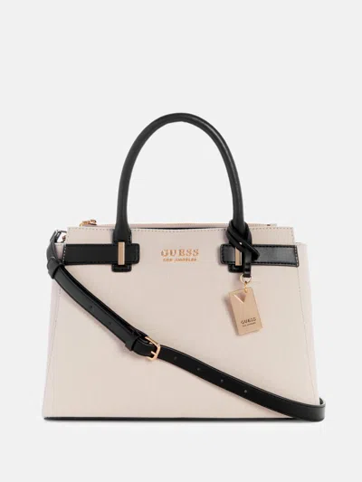 Guess Factory Keeler Logo Satchel In White