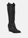 Guess Factory Kellas Tall Cowboy Boots In Black